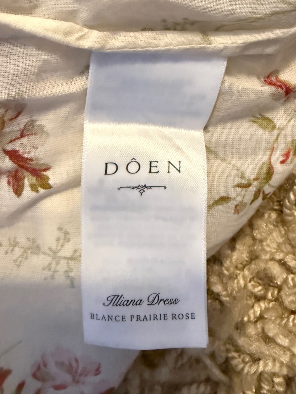 DOEN ILLIANA DRESS -- BLANC PRAIRIE ROSE - Picture 6 of 6